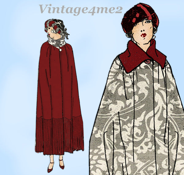 Ladies Home Journal 3820: 1920s Misses Evening Cape Sz SM Vintage Sewing Pattern