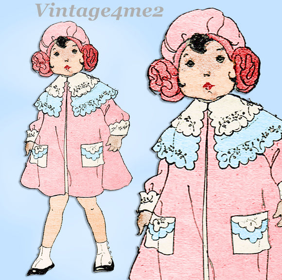 Ladies Home Journal 3822: 1920s Baby Girls Coat Size 2 Vintage Sewing Pattern