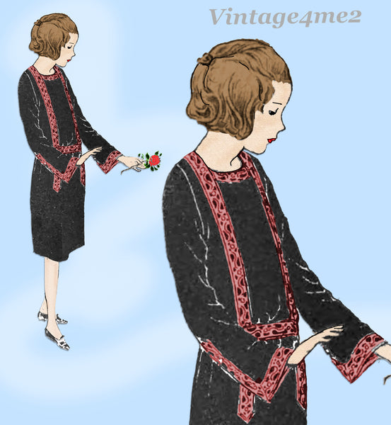 Ladies Home Journal 3878: 1920s Uncut Girls Dress Size 12 Vintage Sewing Pattern