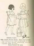 Ladies Home Journal 3886: 1920s Toddler Girls Dress Sz 4 Vintage Sewing Pattern