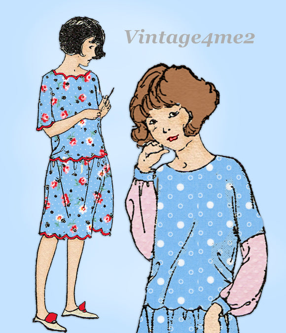 Ladies Home Journal 3905: 1920s Uncut Girls Dress Sz 8 Vintage Sewing Pattern