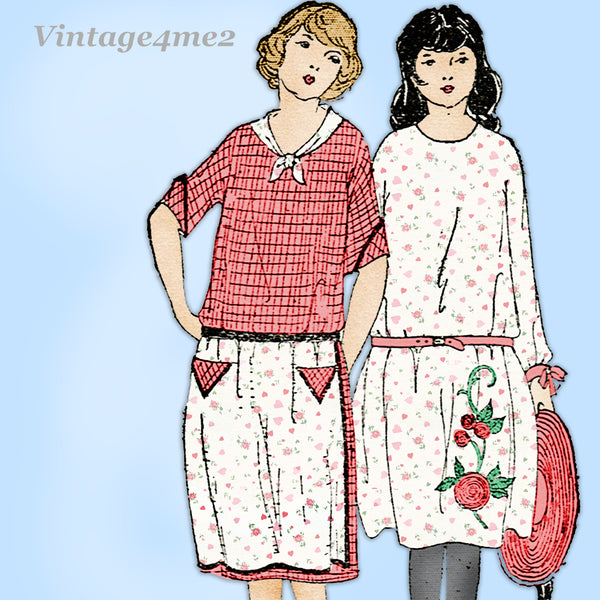 Ladies Home Journal 3919: 1920s Uncut Girls Dress Size 12 Vintage Sewing Pattern