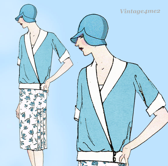 Ladies Home Journal 3920: 1920s Uncut Misses Blouse 34B Vintage Sewing Pattern