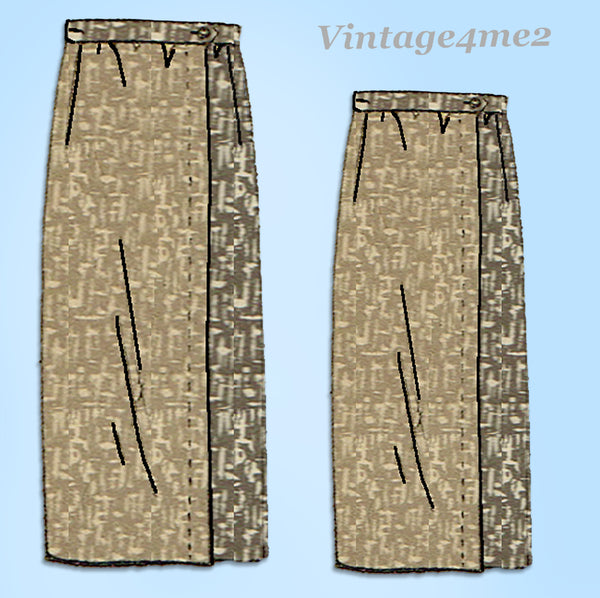 Ladies Home Journal 3944: 1920s Uncut Wrap Skirt Sz 28 W Vintage Sewing Pattern