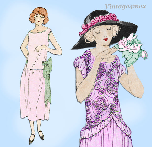 Ladies Home Journal 3978: 1920s Uncut Misses Party Dress 35 B VTG Sewing Pattern