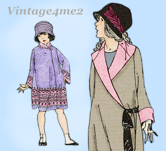 Ladies Home Journal 3979: 1920s Uncut Little Girls Coat Sz 12 Vintage Sewing Pattern