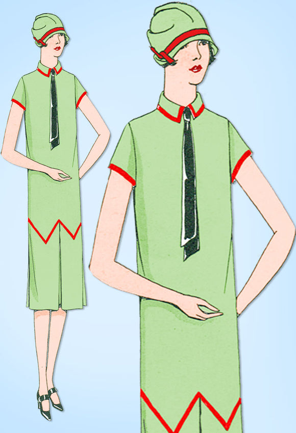 1920s VTG Ladies Home Journal Sewing Pattern 4921 Uncut Misses Flapper Dress 34B