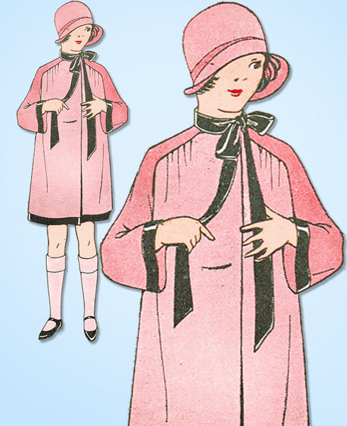 1920s VTG Ladies Home Journal Sewing Pattern 4954 Uncut Girls Flapper Coat Sz 12