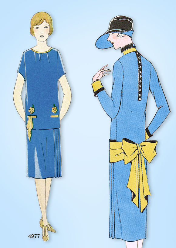 1920s VTG Ladies Home Journal Sewing Pattern 4977 FF Flapper Party Dress Sz 36B