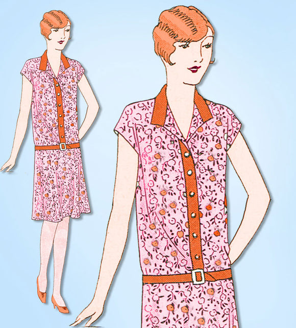 1920s VTG Ladies Home Journal Sewing Pattern 5066 Uncut Girls Flapper Dress Sz 8
