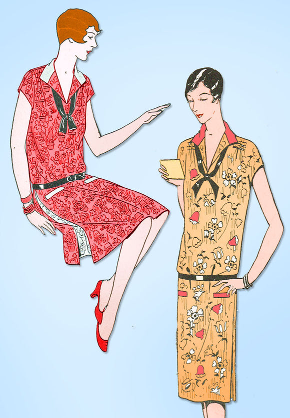 1920s VTG Ladies Home Journal Sewing Pattern 5081 Uncut Flapper Day Dress Sz 36B