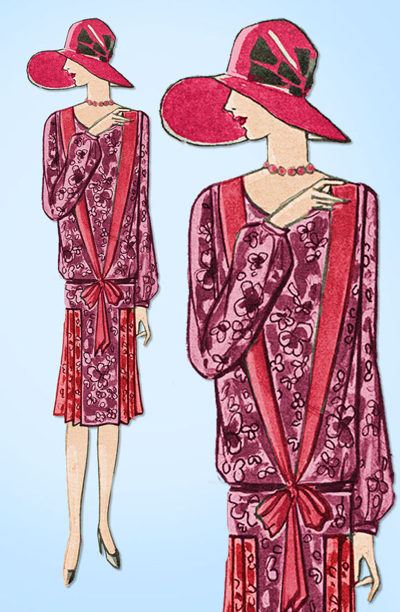 1920s VTG Ladies Home Journal Sewing Pattern 5107 FF Misses Flapper Dress Sz 34B