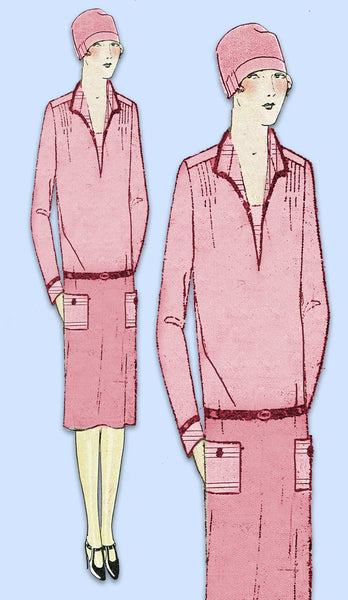 1920s VTG Ladies Home Journal Sewing Pattern 5128 Uncut Misses Flapper Dress 34B