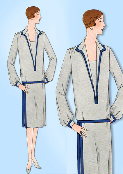 1920s VTG Ladies Home Journal Sewing Pattern 5146 FF Plus Size Flapper Dress 44B
