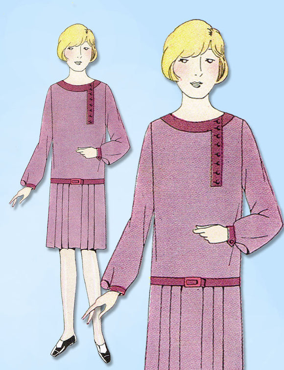 1920s VTG Ladies Home Journal Sewing Pattern 5207 Uncut Girls Flapper Dress Sz10