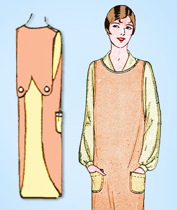1920s Vintage Ladies Home Journal Sewing Pattern 5350 Uncut Misses Apron Sz 36 B