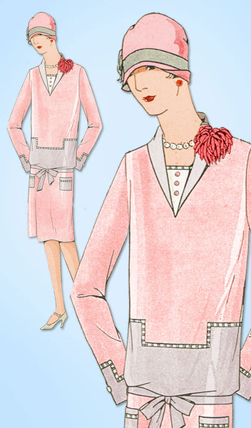 1920s VTG Ladies Home Journal Sewing Pattern 5380 Uncut Misses Flapper Dress 36B