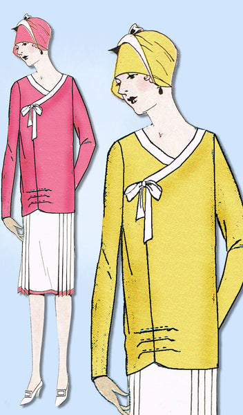 1920s Ladies Home Journal Sewing Pattern 5404 FF Multi Size Flapper Blouse 34-38