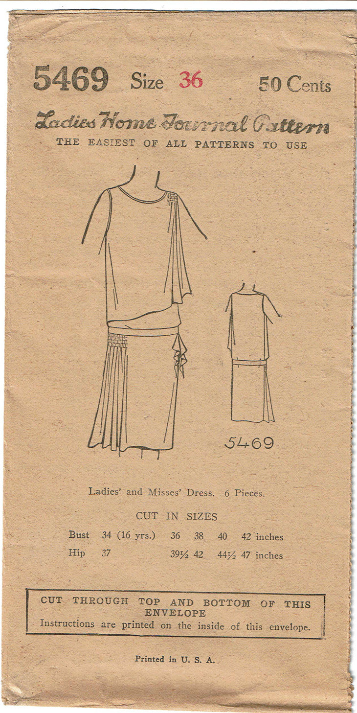 1920s evening dress patterns 1920s Ladies Home Journal Sewing Pattern 5469 Flapper Cocktail Dress –  Vintage4me2