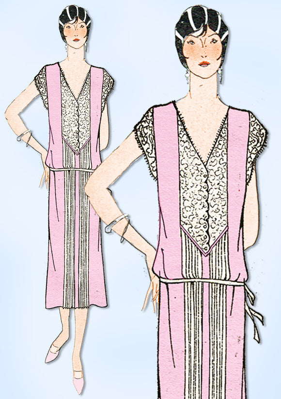 1920s Ladies Home Journal Sewing Pattern 5543 Uncut Misses Tucked Nightgown MED
