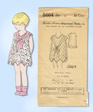 1920s Vintage Ladies Home Journal Pattern 5664 Toddler Girls Zig Zag Dress Sz 4