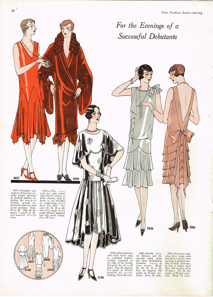 1920s Vintage Ladies Home Journal Pattern 5740 Misses Flapper Dress 14 –  Vintage4me2