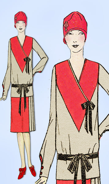 1920s VTG Ladies Home Journal Sewing Pattern 5803 Uncut Misses Flapper Dress 32B - Vintage4me2