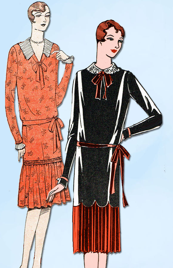 1920s VTG Ladies Home Journal Sewing Pattern 5992 FF Misses Flapper Dress Sz 36B - Vintage4me2