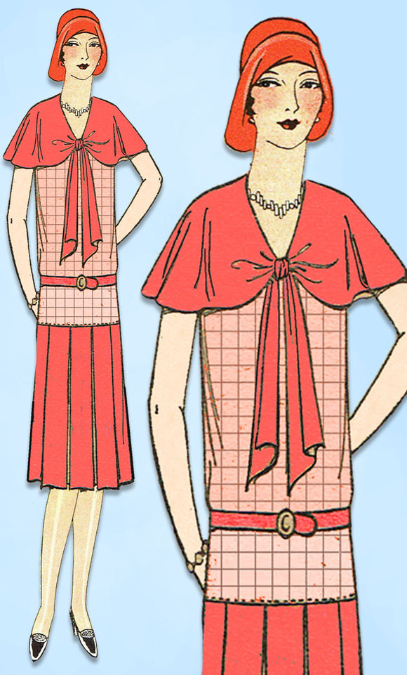 1920s VTG Ladies Home Journal Sewing Pattern 6219 FF Misses Flapper Dress Sz 36B - Vintage4me2