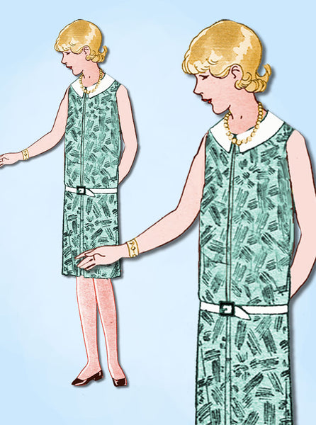 1920s VTG Ladies Home Journal Sewing Pattern 6229 FF Girls Flapper Dress Sz 10