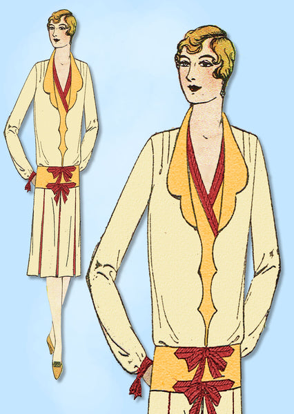 1920s VTG Ladies Home Journal Sewing Pattern 6233 Uncut Misses Flapper Dress 38B