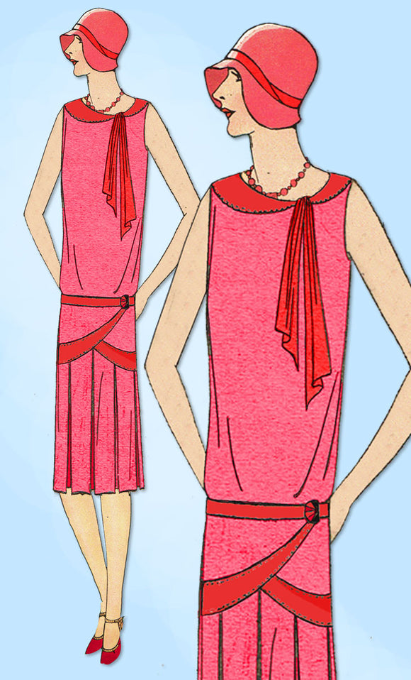 1920s VTG Ladies Home Journal Sewing Pattern 6247 FF Flapper Cocktail Dress 34 B