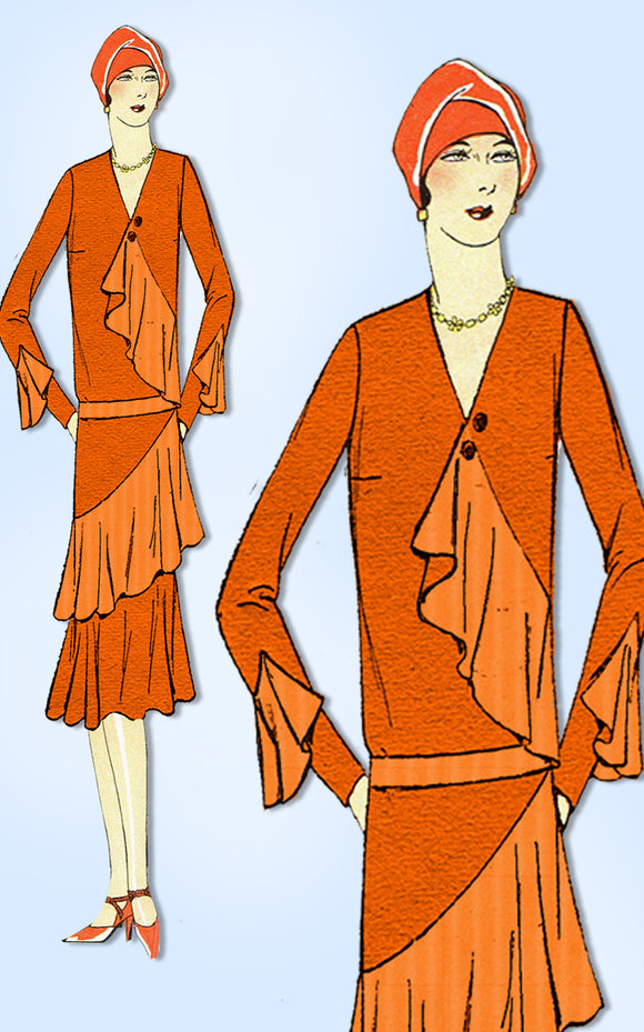1920s VTG Ladies Home Journal Pattern 6255 Uncut Flapper Cocktail Dress Sz 38 B - Vintage4me2