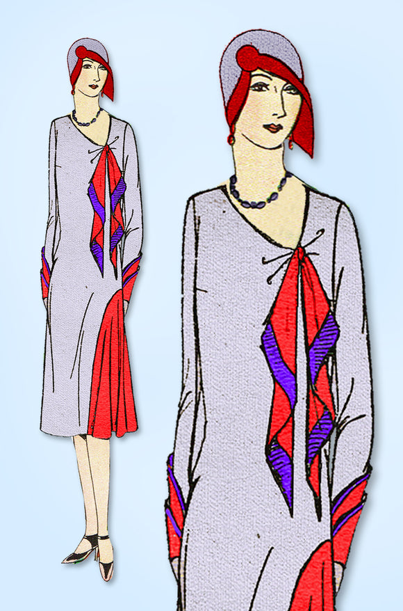 1920s Vintage Ladies Home Journal Pattern 6285 Uncut Ladies Flapper Dress Sz 40B