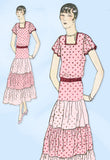 1930s Ladies Home Journal Sewing Pattern 6444 Uncut Misses Afternoon Dress 34B - Vintage4me2