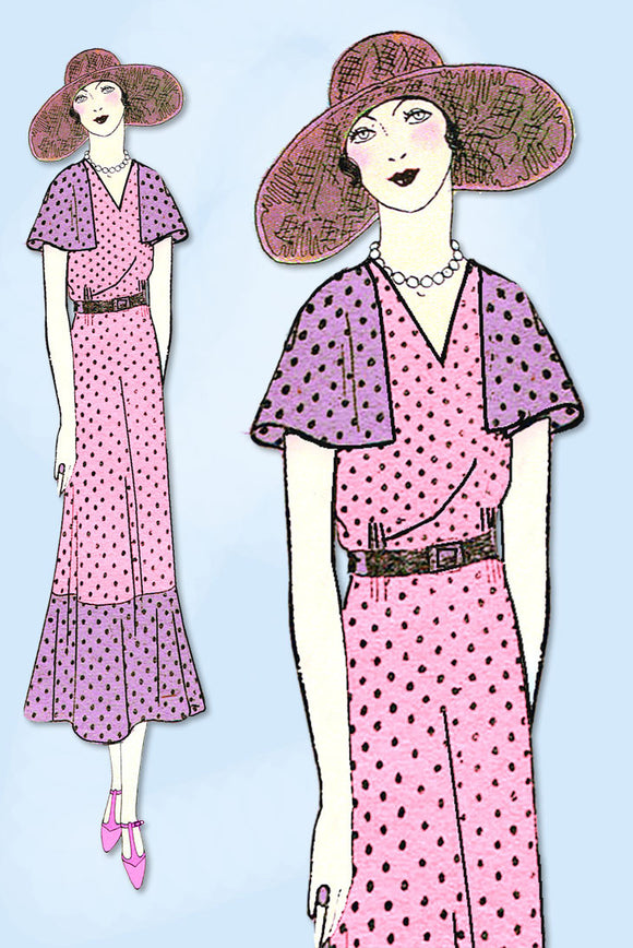 1930s Ladies Home Journal Sewing Pattern 6477 Uncut Misses Spring Dress Sz 38 B