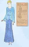 1930s VTG Ladies Home Journal Sewing Pattern 6500 FF Flapper Evening Gown Sz 38B