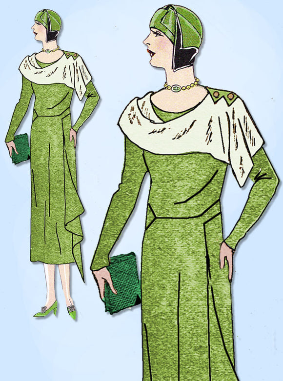1930s VTG Ladies Home Journal Sewing Pattern 6515 FF Misses Afternoon Dress 38 B