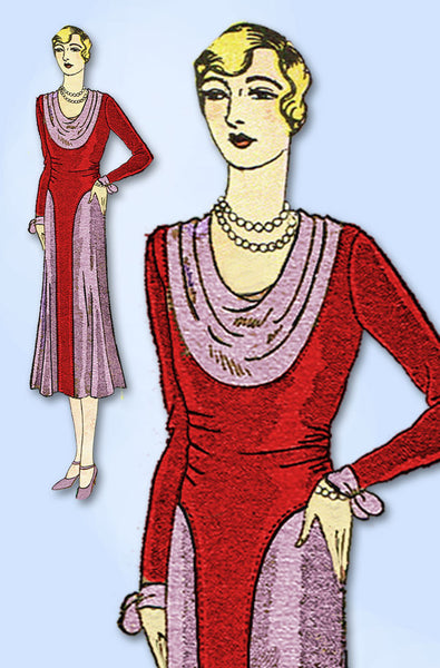1930s VTG Ladies Home Journal Sewing Pattern 6556 FF Misses Afternoon Dress 36 B