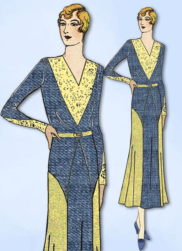 1930s VTG Ladies Home Journal Sewing Pattern 6560 Uncut Misses Street Dress 34 B
