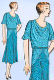 1930s VTG Ladies Home Journal Sewing Pattern 6638 Uncut Afternoon Dress Sz 36 B