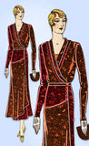 1930s Ladies Home Journal Sewing Pattern 6657 FF Plus Size Afternoon Dress 40 B
