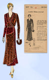 1930s Ladies Home Journal Sewing Pattern 6657 FF Plus Size Afternoon Dress 40 B