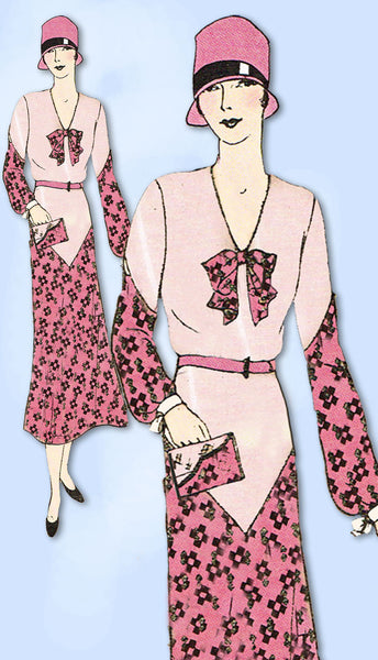 1930s VTG Ladies Home Journal Sewing Pattern 6660 FF Depression Era Dress Sz 34B