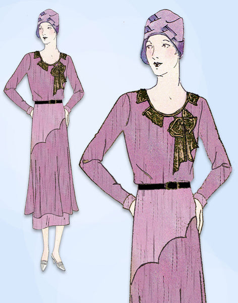 1930s Ladies Home Journal Sewing Pattern 8033 FF Misses Afternoon Dress Sz 34 B - Vintage4me2
