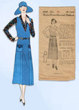 1930s VTG Ladies Home Journal Sewing Pattern 8042 Uncut Misses Jumper Dress 38B