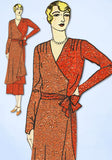 1930s VTG Ladies Home Journal Sewing Pattern 8044 FF Misses Tunic Dress 36 B