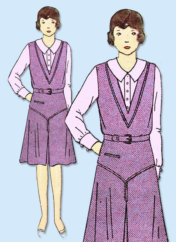 1930s VTG Ladies Home Journal Sewing Pattern 8052 Uncut Girls Jumper Dress Sz 10