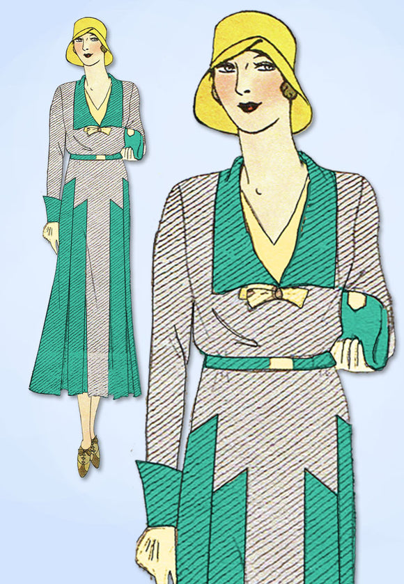 1930s VTG Ladies Home Journal Sewing Pattern 8306 Uncut Misses Street Dress 34 B