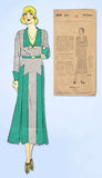1930s VTG Ladies Home Journal Sewing Pattern 8306 Uncut Misses Street Dress 34 B